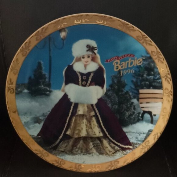 Happy Holidays Barbie 1996 Limited Edition Collectors' Plate #188816 - Picture 1 of 2